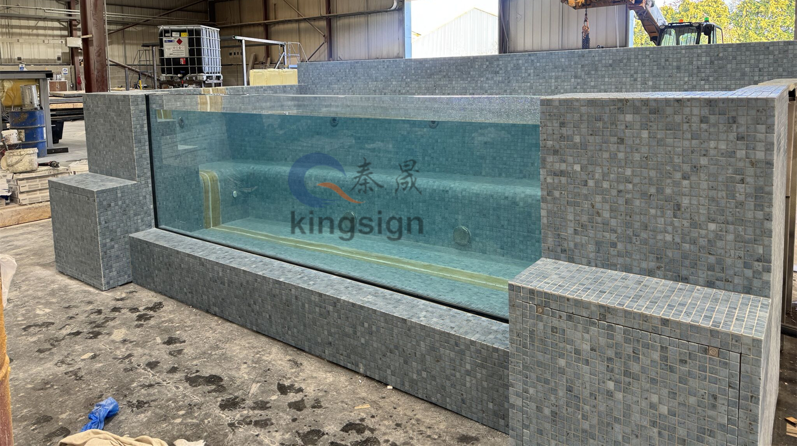 Kingsign 80 mm vastag akrillemez a kijelző úszómedence ablakához